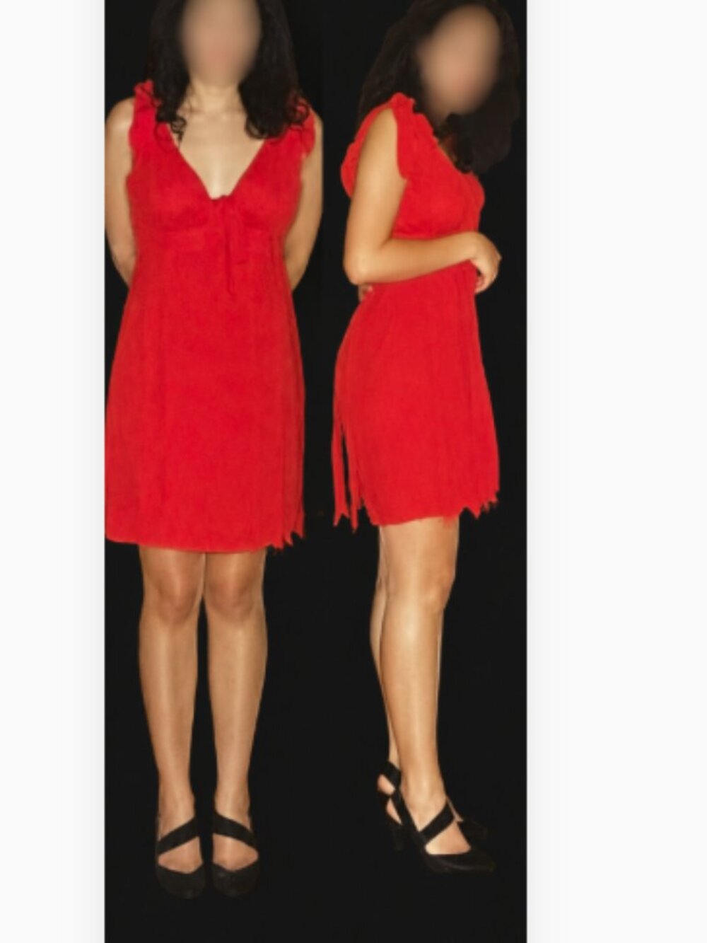 Moschino Fire Engine Red Long Wide Fringe Tassles Mini Dress EUC Italy Sz 42